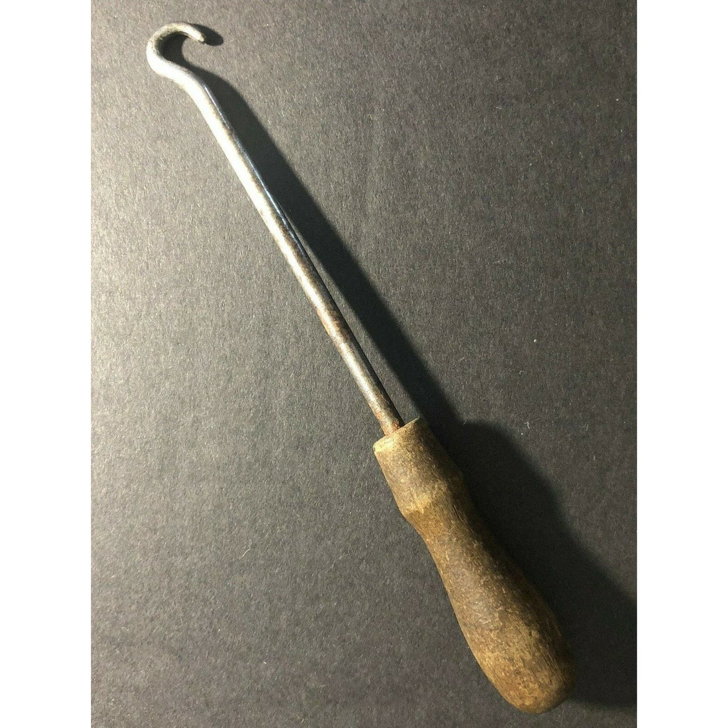 Vintage 4" Button Hook w/ Wooden Handle