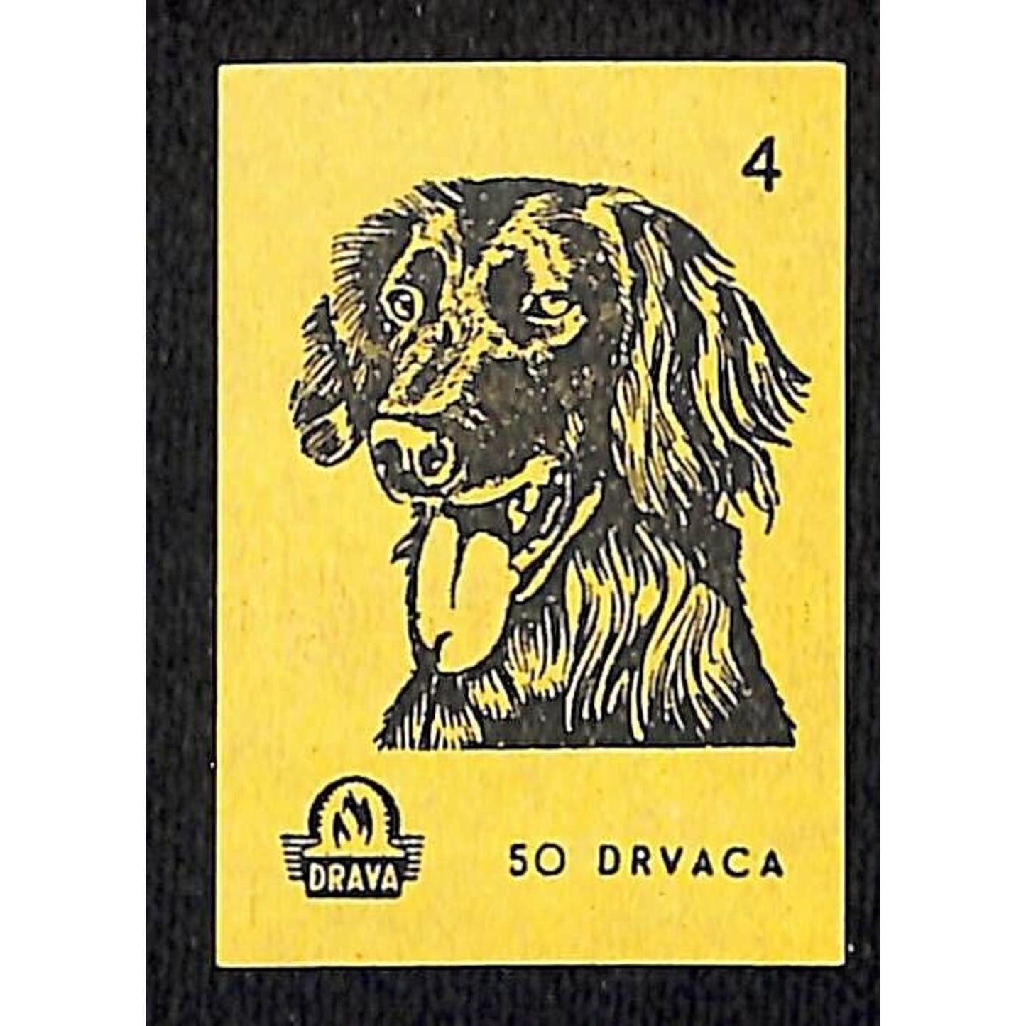 Vintage Yugoslavia Matchbox Label Drvaca Dog Breed Series #4 VGC c1960's