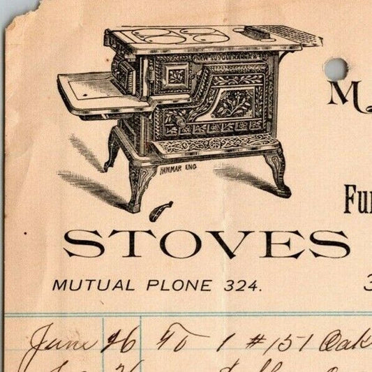 1900 Scarce F. T. Ware Stoves Tinware Furniture Letterhead Staunton, VA