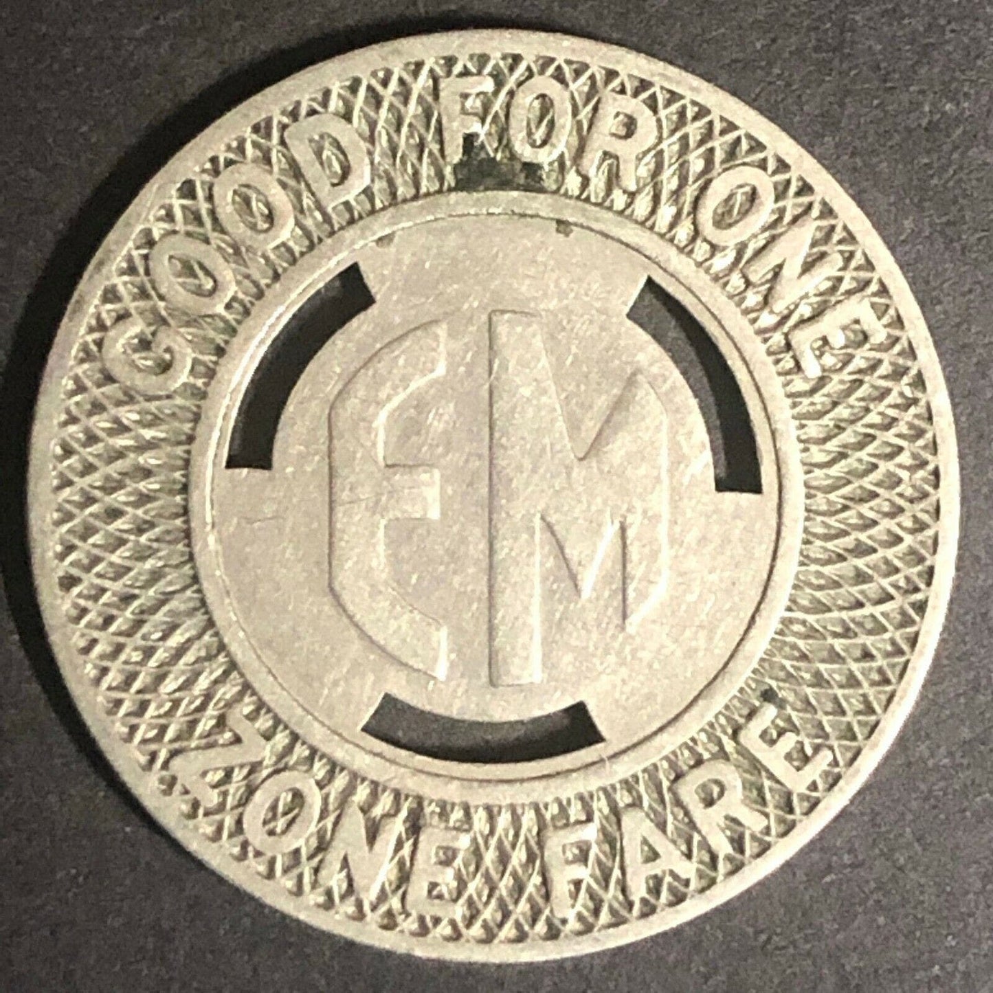 c1947 23mm Eastern Massachusetts St. RY. Co. G/F Zone Brass Transit Token