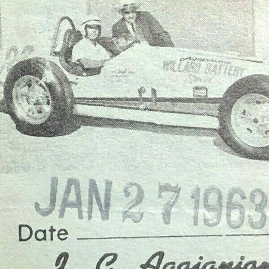 Jan 27 1963 Ascot Park USAC Midgets Ripped Ticket