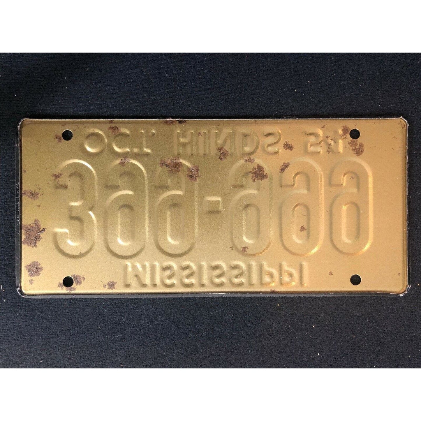 1953-54 General Mills / Wheaties Tin Mini Bicycle License Plate - Mississippi