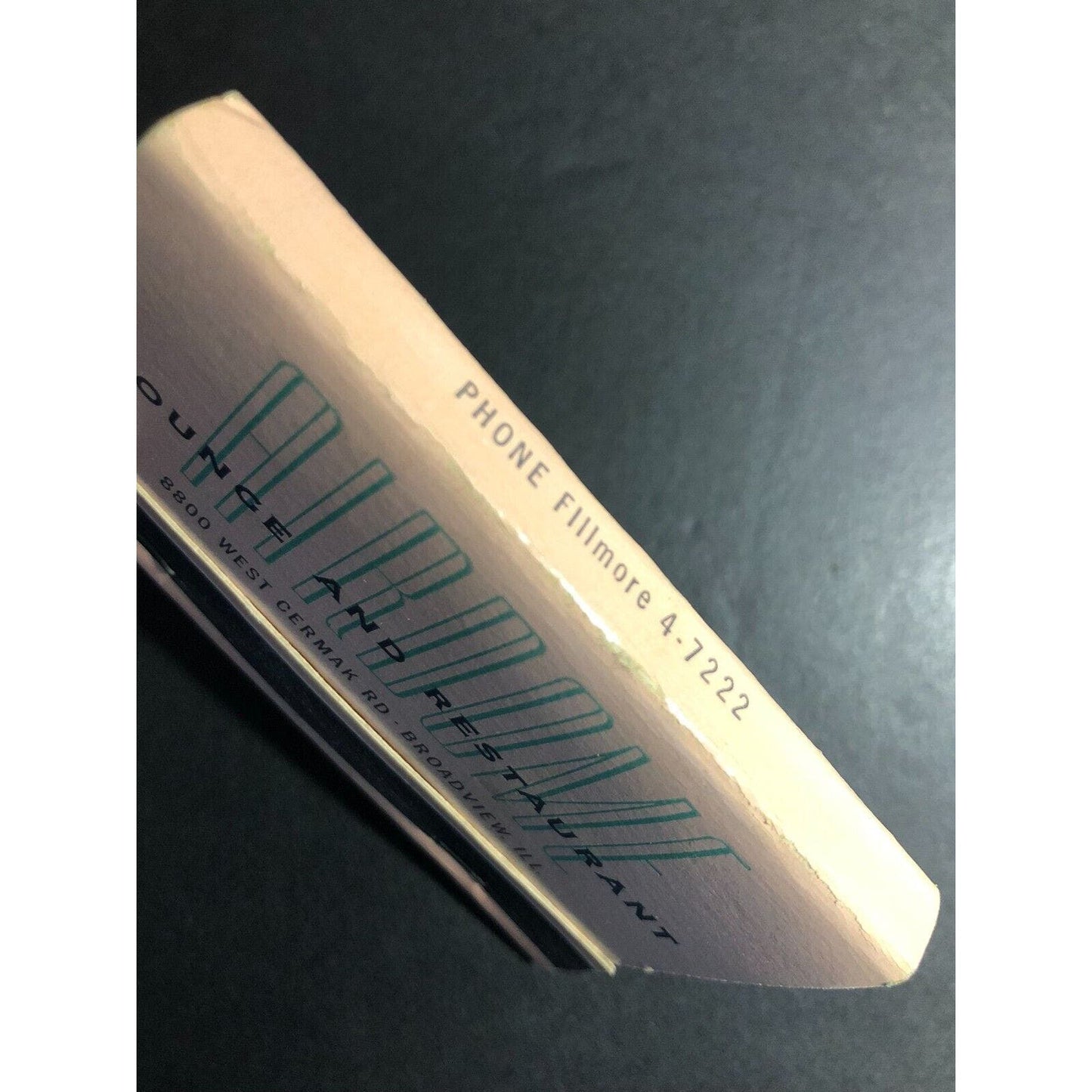 Airdome Lounge Restaurant Broadview, IL Near Full (-2) Matchbook c1960's Scarce
