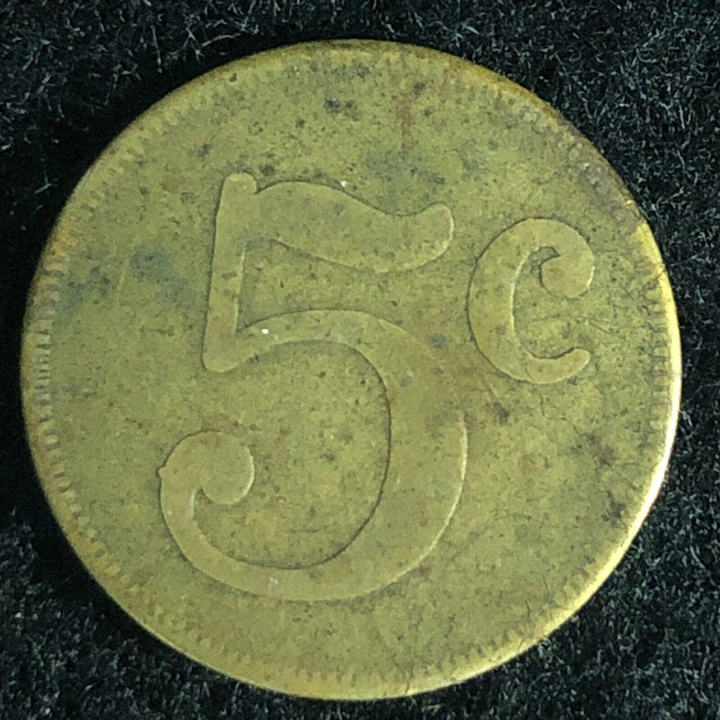 5c Maverick Brass Token 21.5mm c1900-1920's
