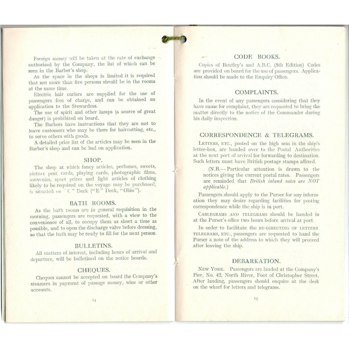 c1926 "The Royal Mail Steam Packet Co." Cruise Line Pass. Info Booklet 33pg. EXC