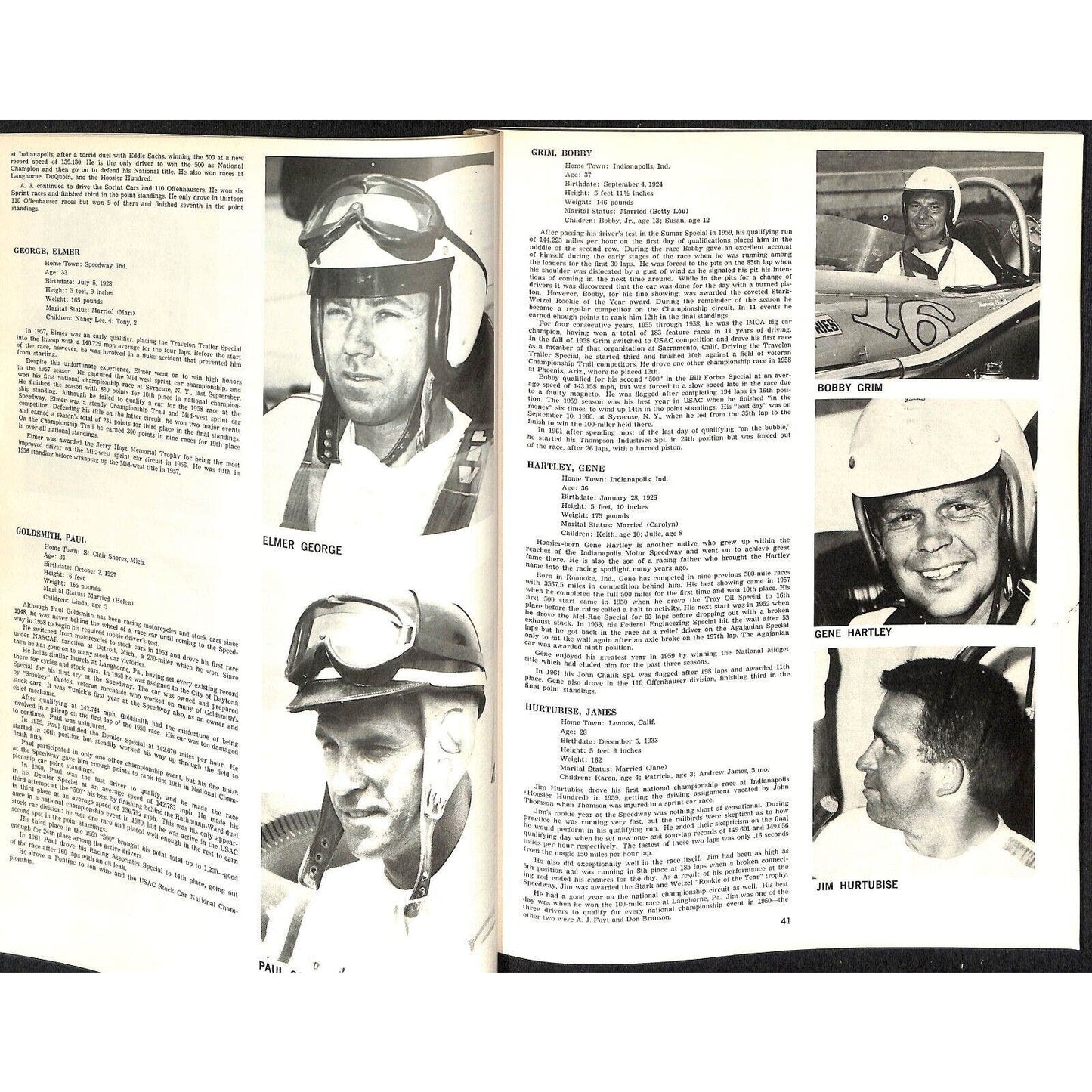 1962 Indy 500 Floyd Clymer's Indianapolis Yearbook IMS 192pp - VGC