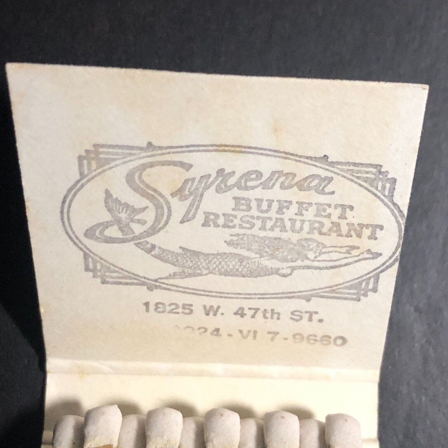 76' Bi-Centennial / Syrena (Polish) Restaurant Chicago Full Matchbook Flag