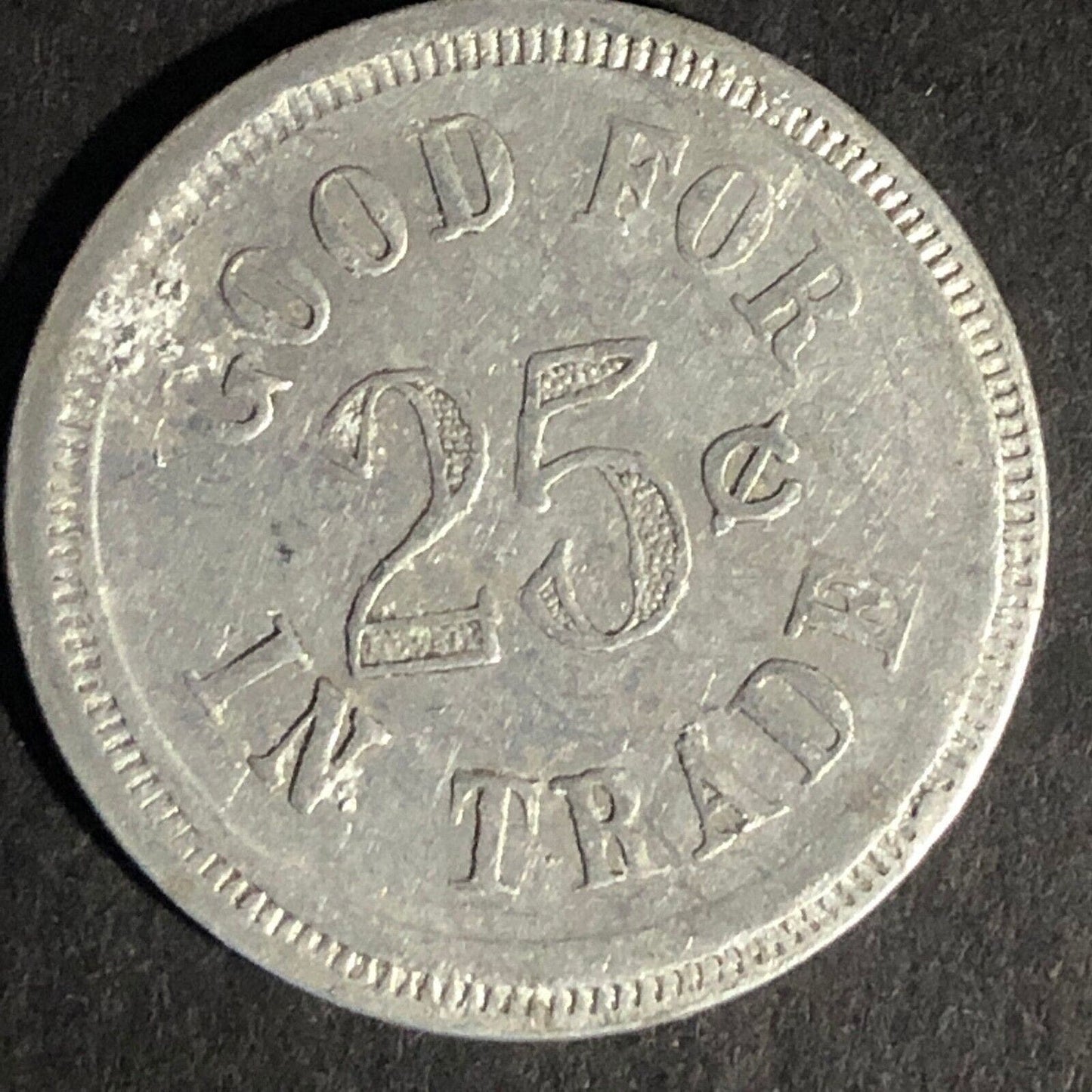 H.B Gelting - Lake Henry, Minn. G/F 25c In Trade Aluminum Token 26mm