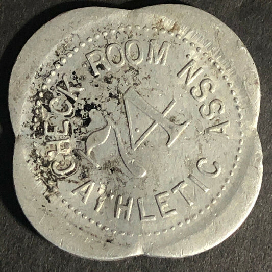Athletic Assn. Check Room Alum. "74" "10" Token 26.7mm - Damaged