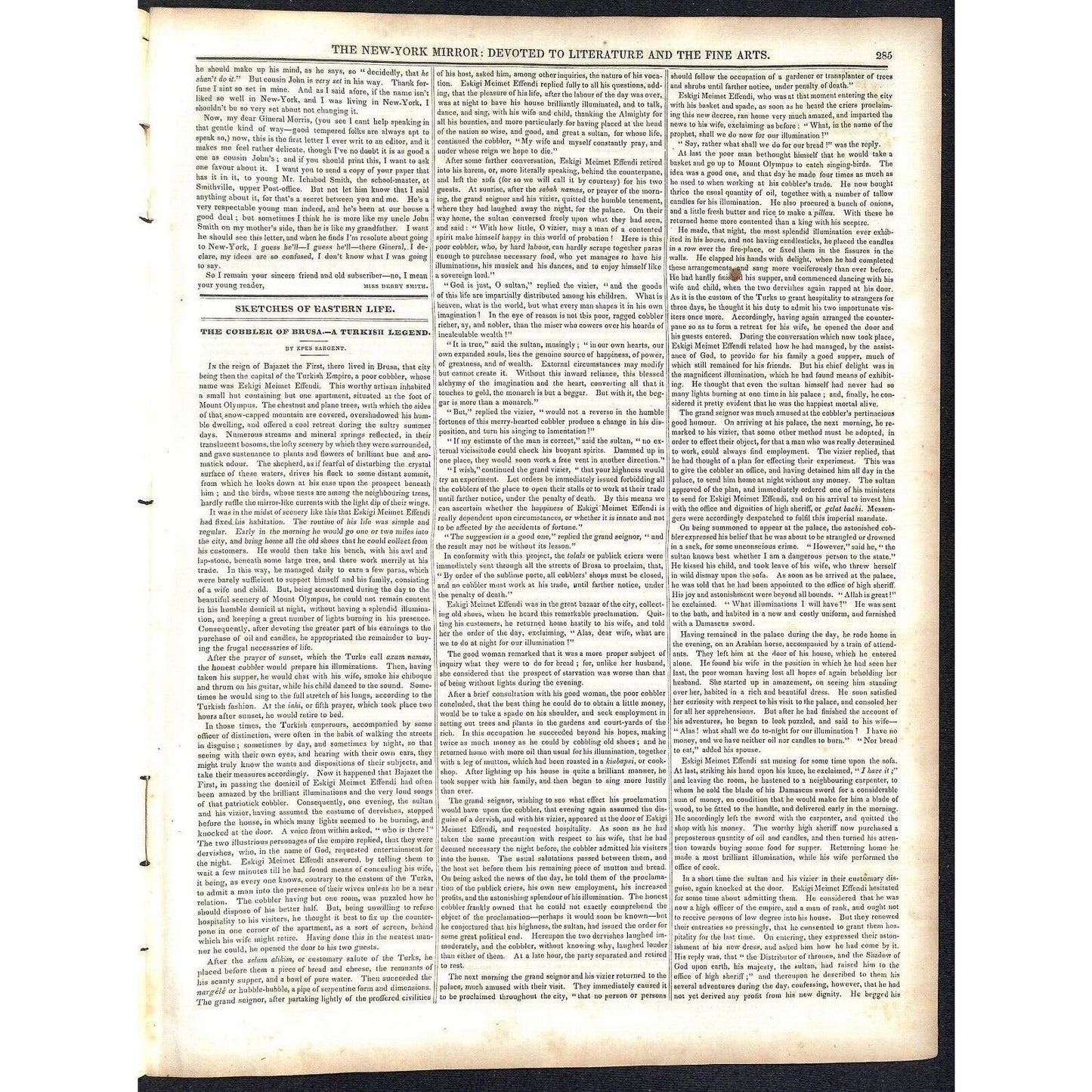 New-York Mirror Weekly Journal Literature Fine Arts Newspaper 3/2/1839