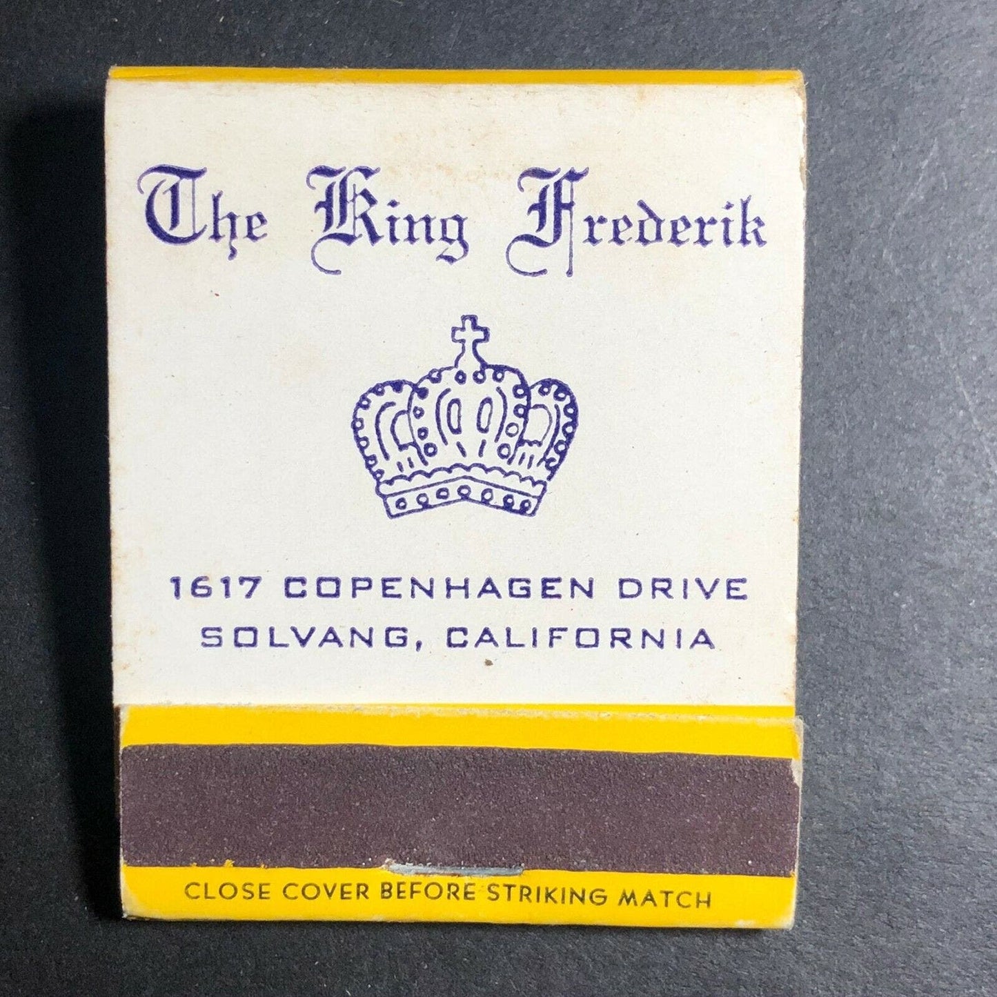 1960's-70's Full Matchbook - "Best Western" "The King Frederik" Solvang, CA