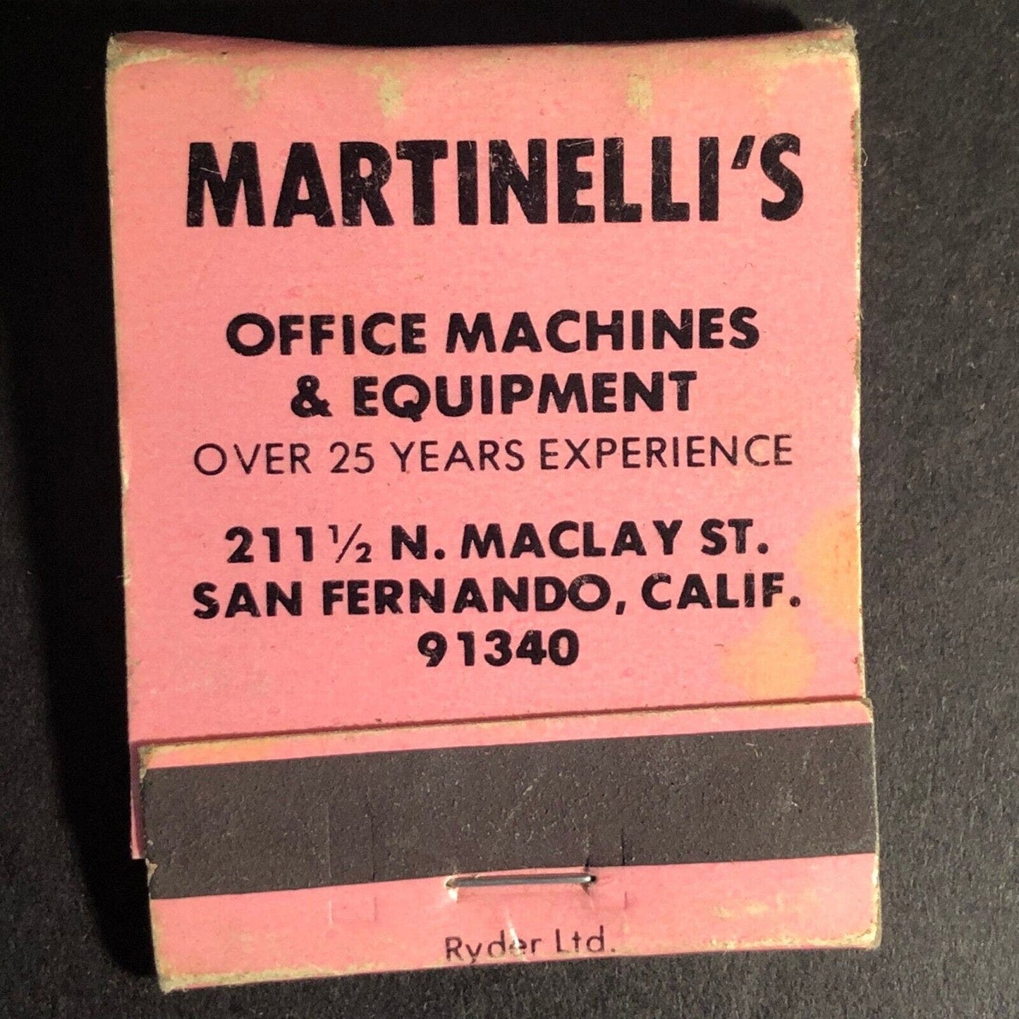 Martinelli's Office Machines San Fernando, CA c1965-1973 Full 20-Strike VGC