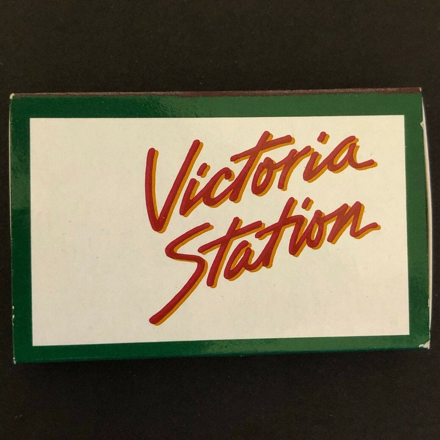 c1970's-80's Wooden Matchbox Matchbook - Victoria Station Restaurant