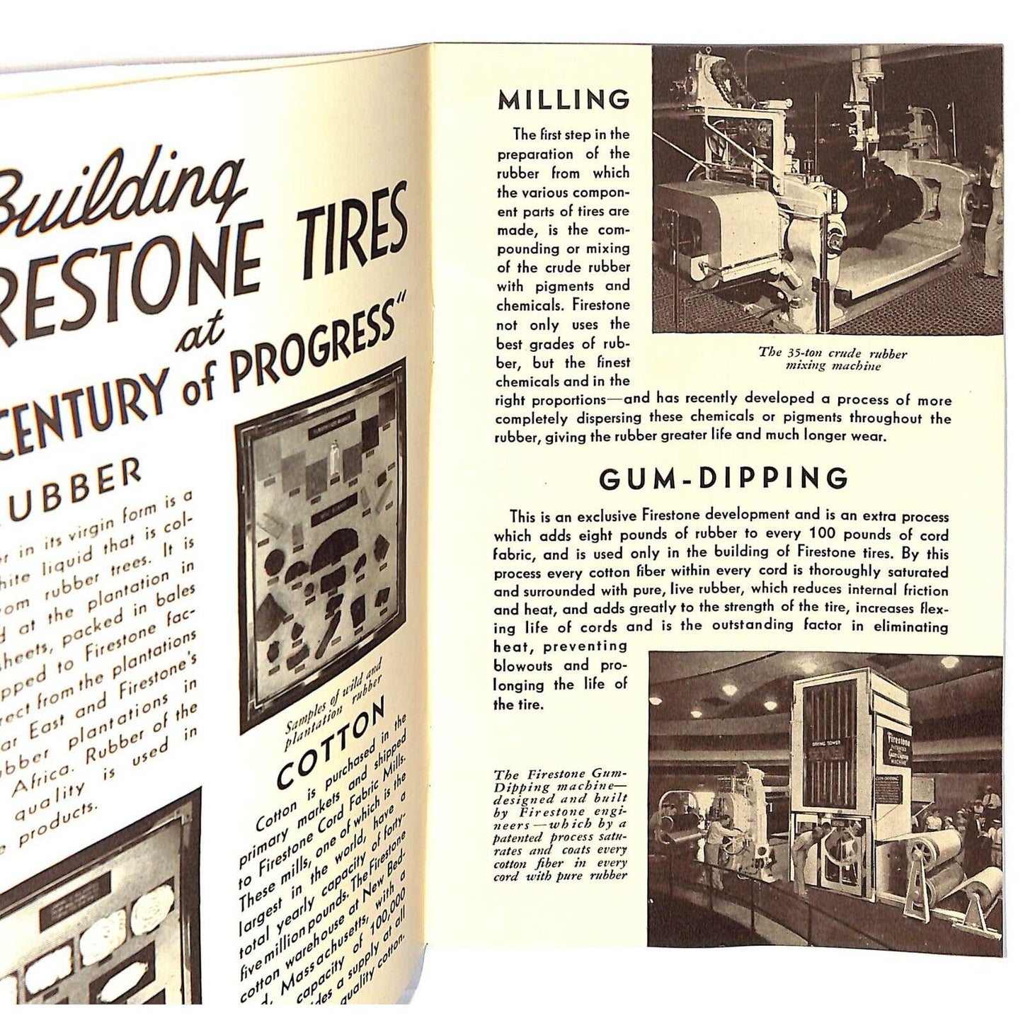 "How Firestone High Speed Tires are Made" 30pp 1934 Chicago World's Fair VGC