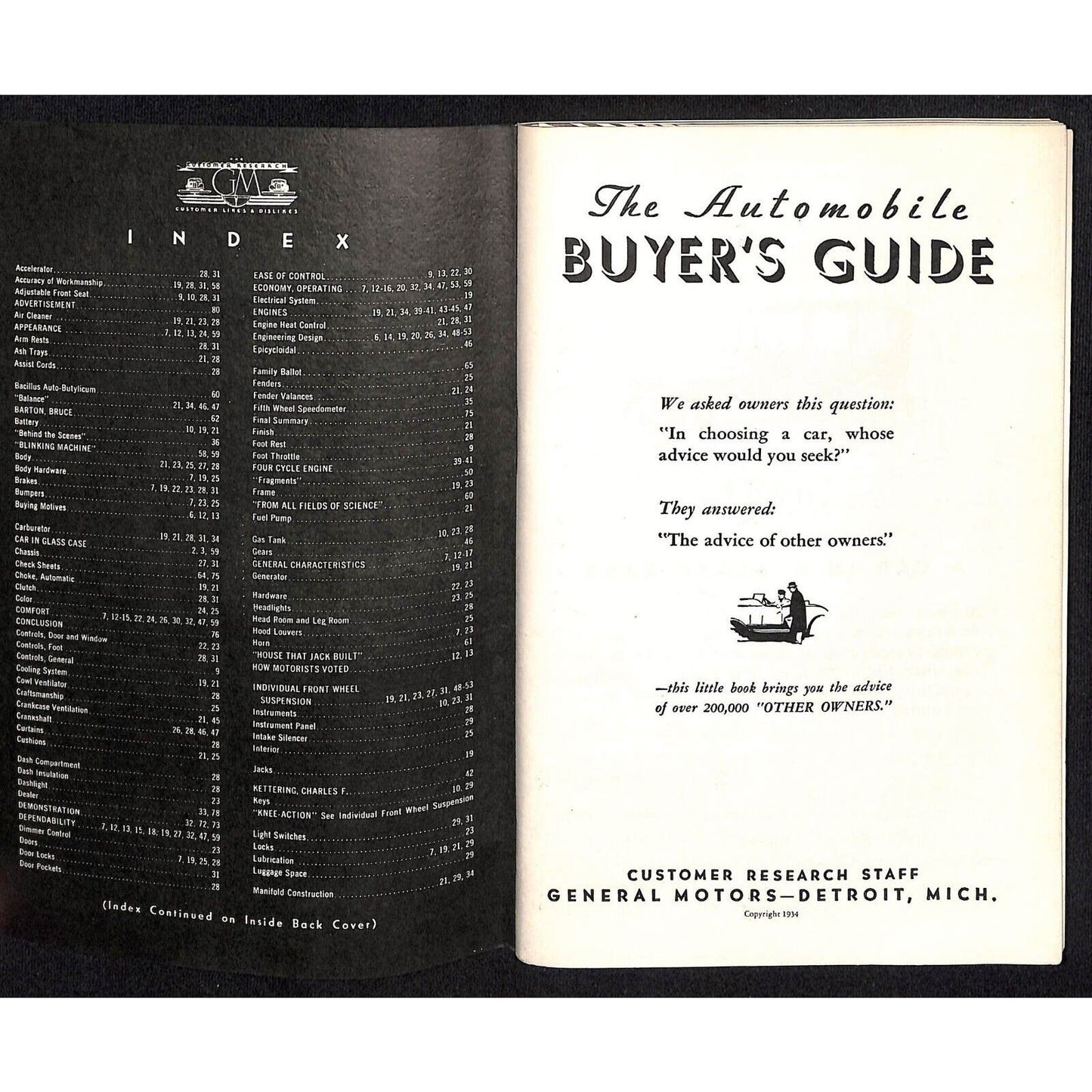 General Motors "The Automobile Buyer's Guide" 1934 80pp - Chicago World's Fair*