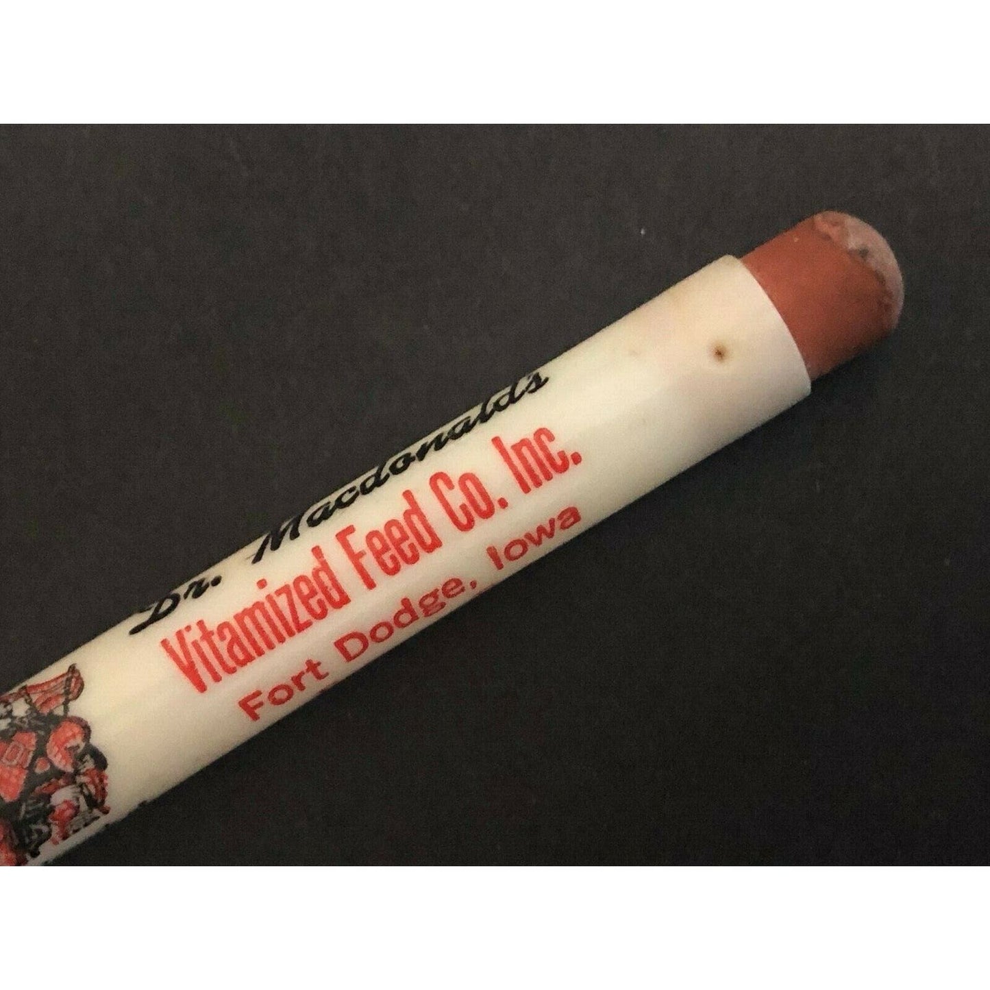c1940's "McDonald's Vitamized Feed Fort Dodge, Iowa" Advertising Bullet Pencil