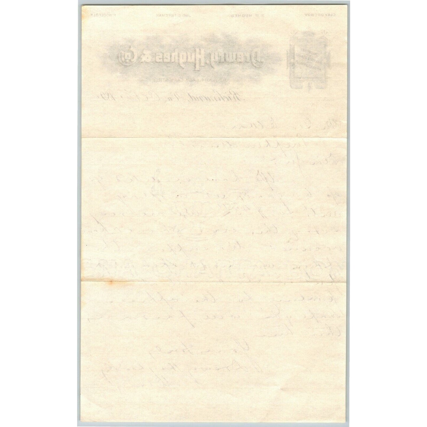 Drewry, Hughes & Co. -Dry Goods- Letterhead Richmond, VA to: Geo. E. Wear 1894