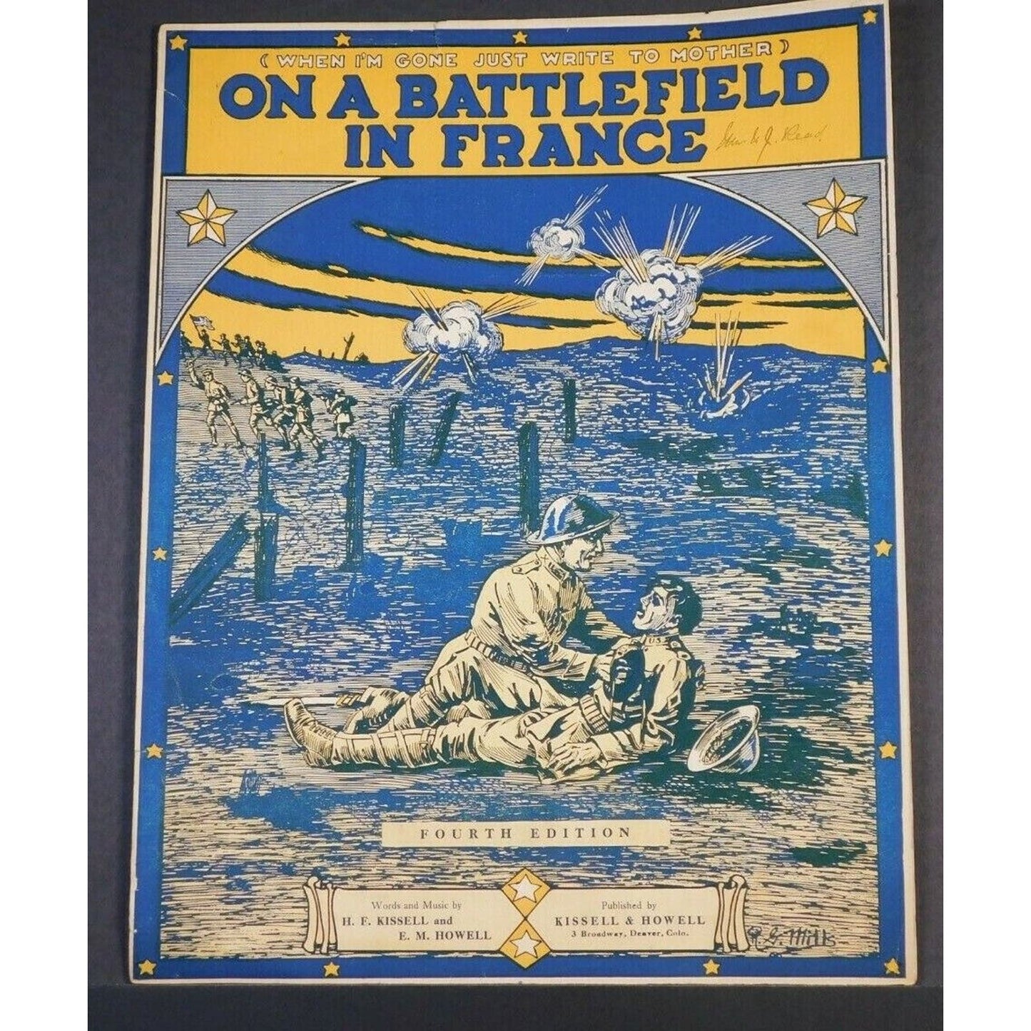 WWI Sheet Music - "..Battlefield In France" "When I am Gone Just Write To Mother