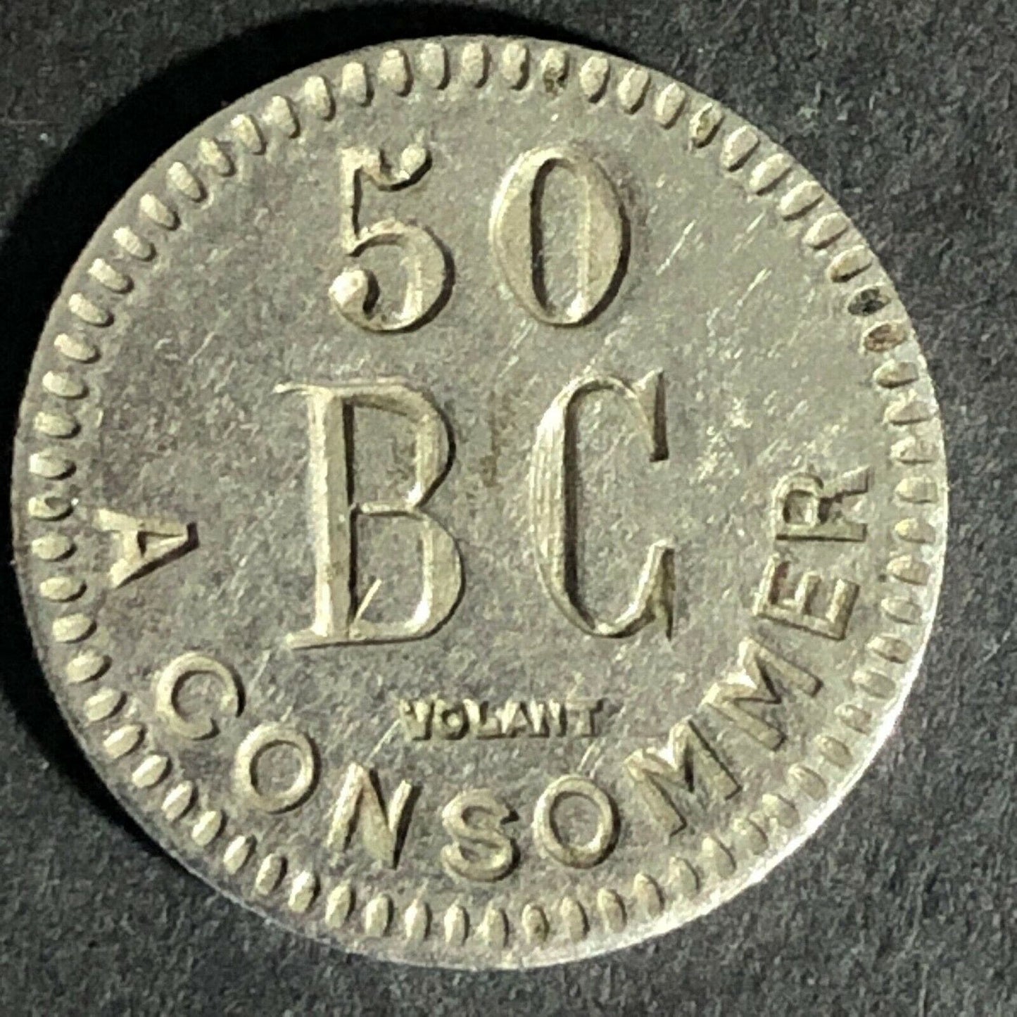 French Jeton 50 Volant BC A Consommer Token -- 19mm