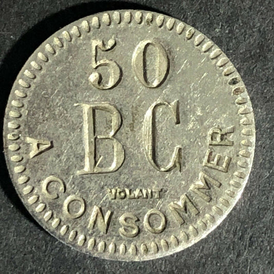 French Jeton 50 Volant BC A Consommer Token -- 19mm
