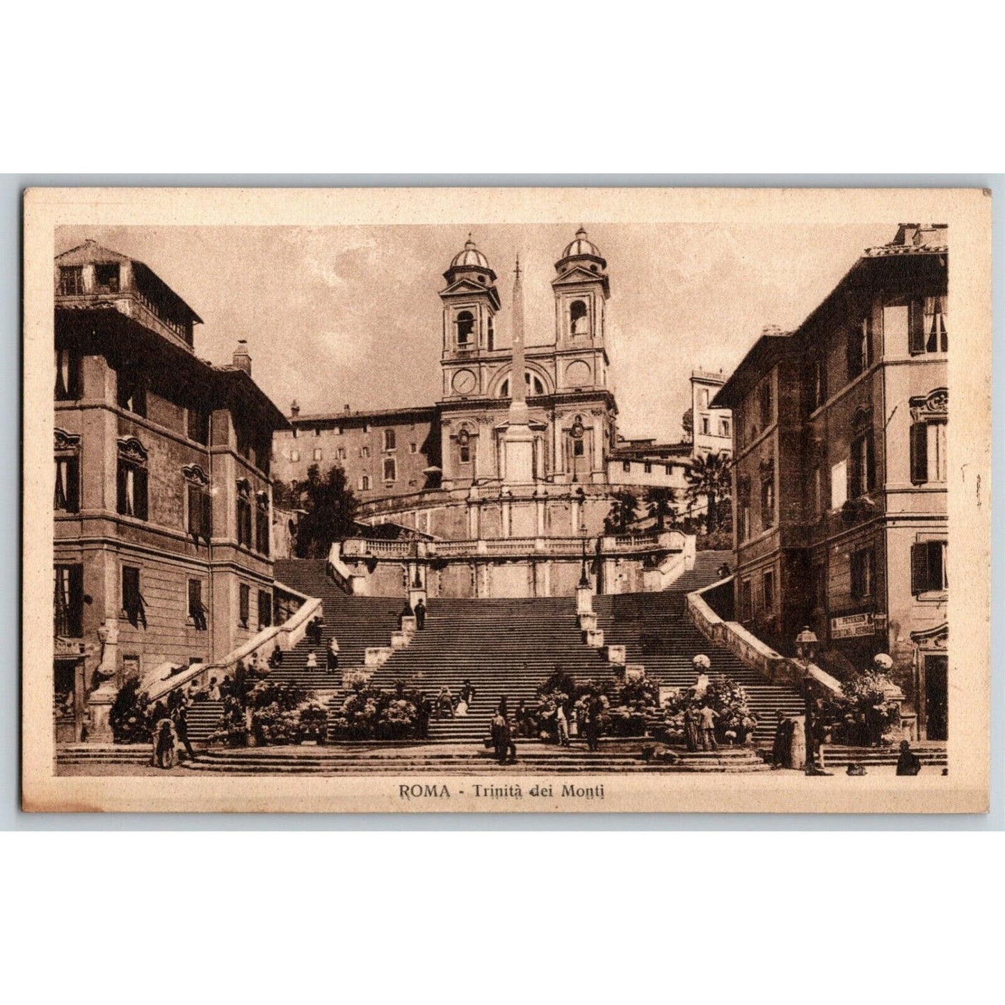 Roma - Trinità dei Monti - Vintage Postcard NP