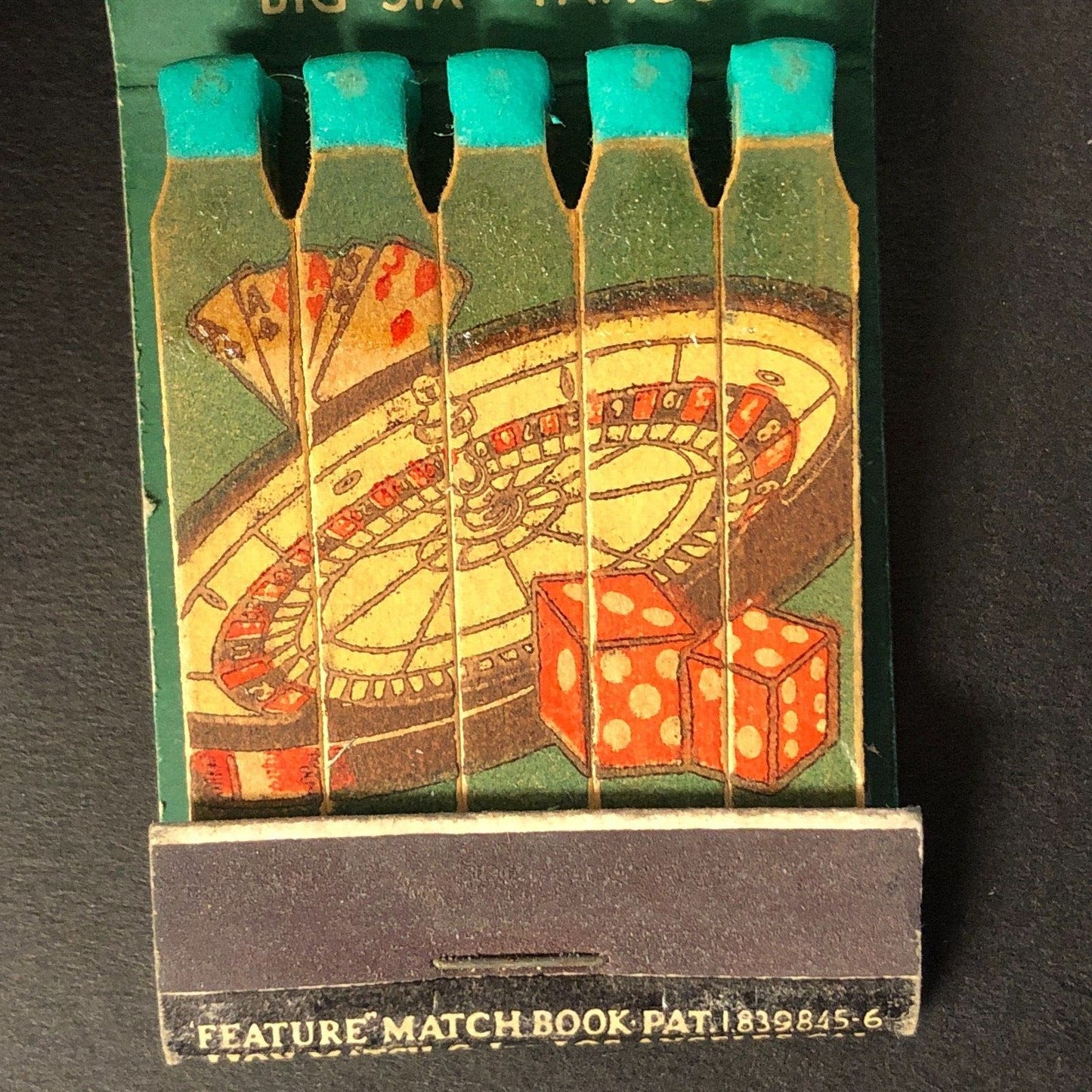 Golden Nugget Gambling Hall Full FEATURE Matchbook Roulette c1940's-50's
