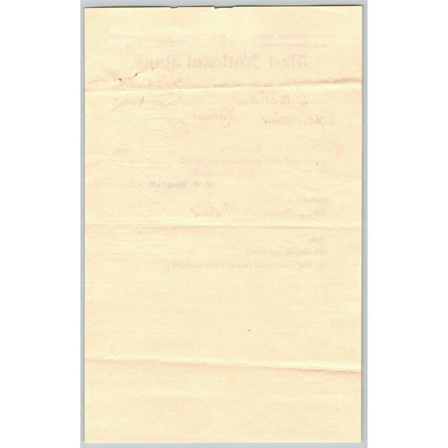 First National Bank Laid Paper Letterhead Richmond, VA to Geo. E. Wear c1895