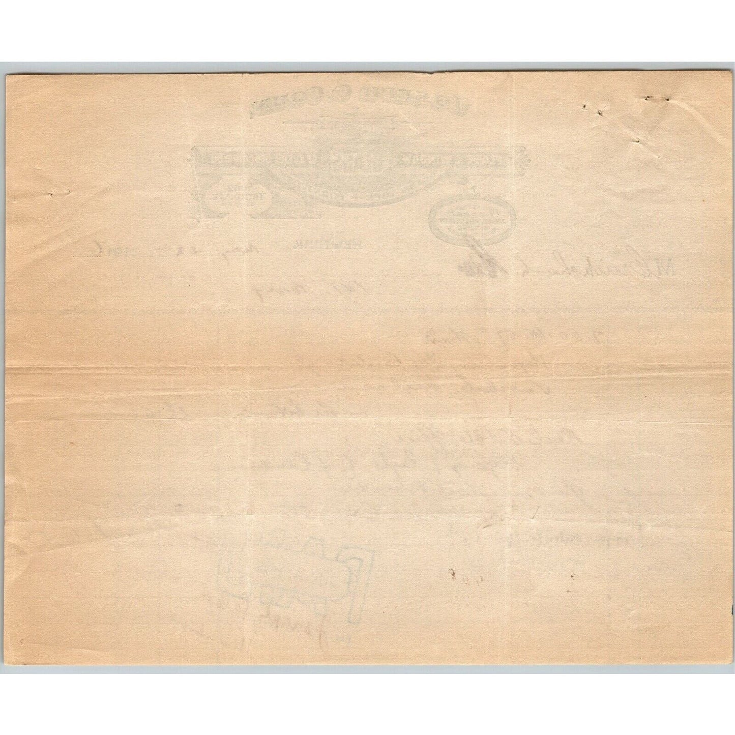 1916 "Joseph & Cohn" Plate Window Frame Glass Billhead Letterhead Third Ave NYC