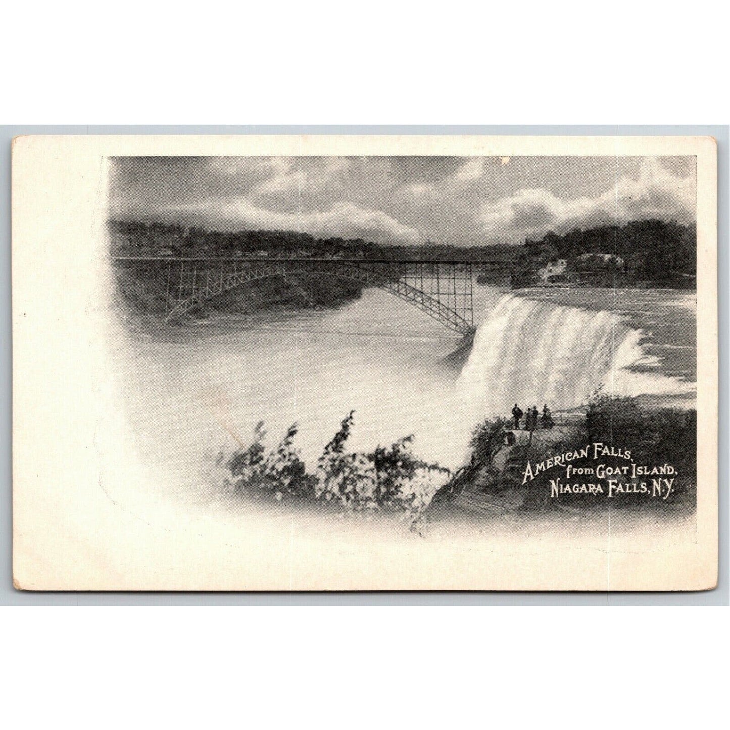 Vintage c1901-07 Postcard - American Falls from Goat Island, Niagara Falls