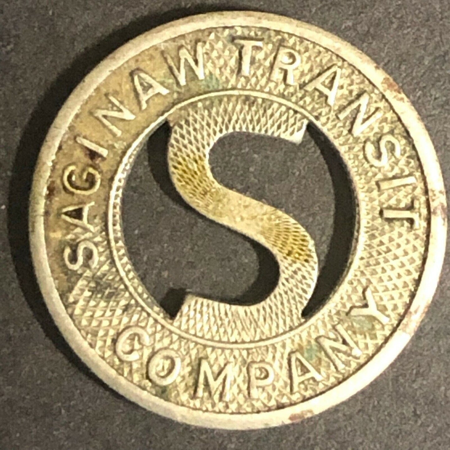 c1930-40's 16mm "Saginaw Transit Company" G/F One City Fare Token Michigan