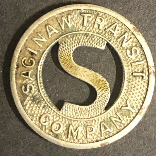 c1930-40's 16mm "Saginaw Transit Company" G/F One City Fare Token Michigan
