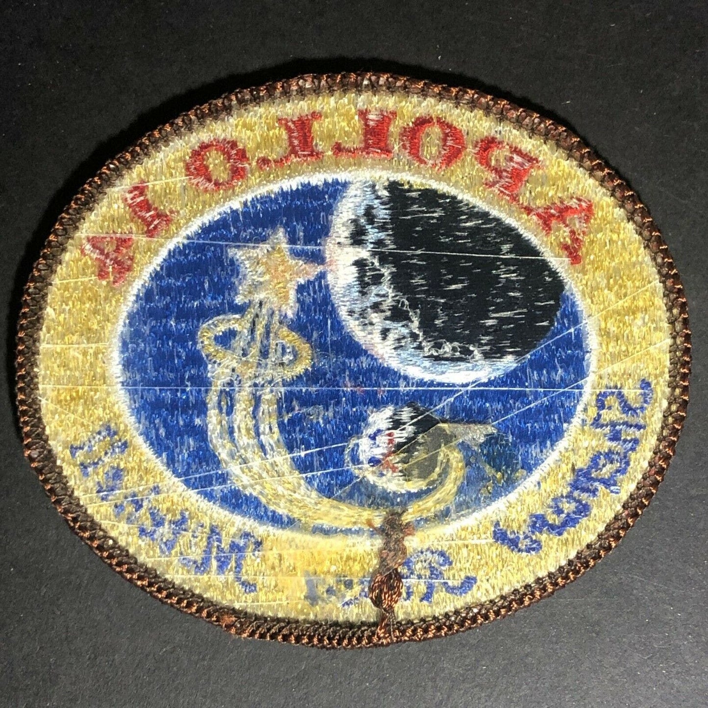 Vintage NASA Apollo 14 Shepard Roosa Mitchell Embroidered Patch Glitter Thread