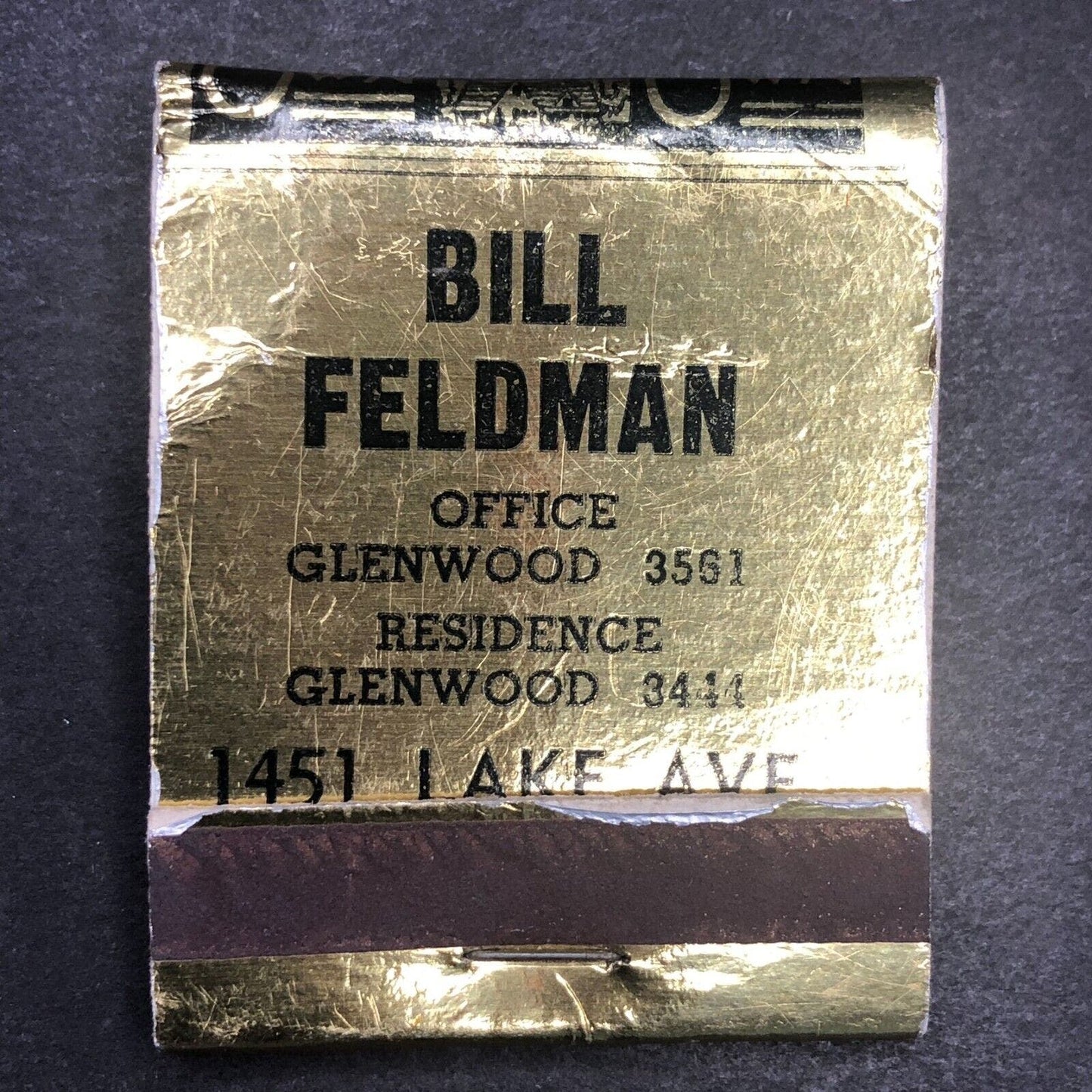 Bill Feldman Real Estate (Rochester NY ?) Full Matchbook c1940's VGC Scarce