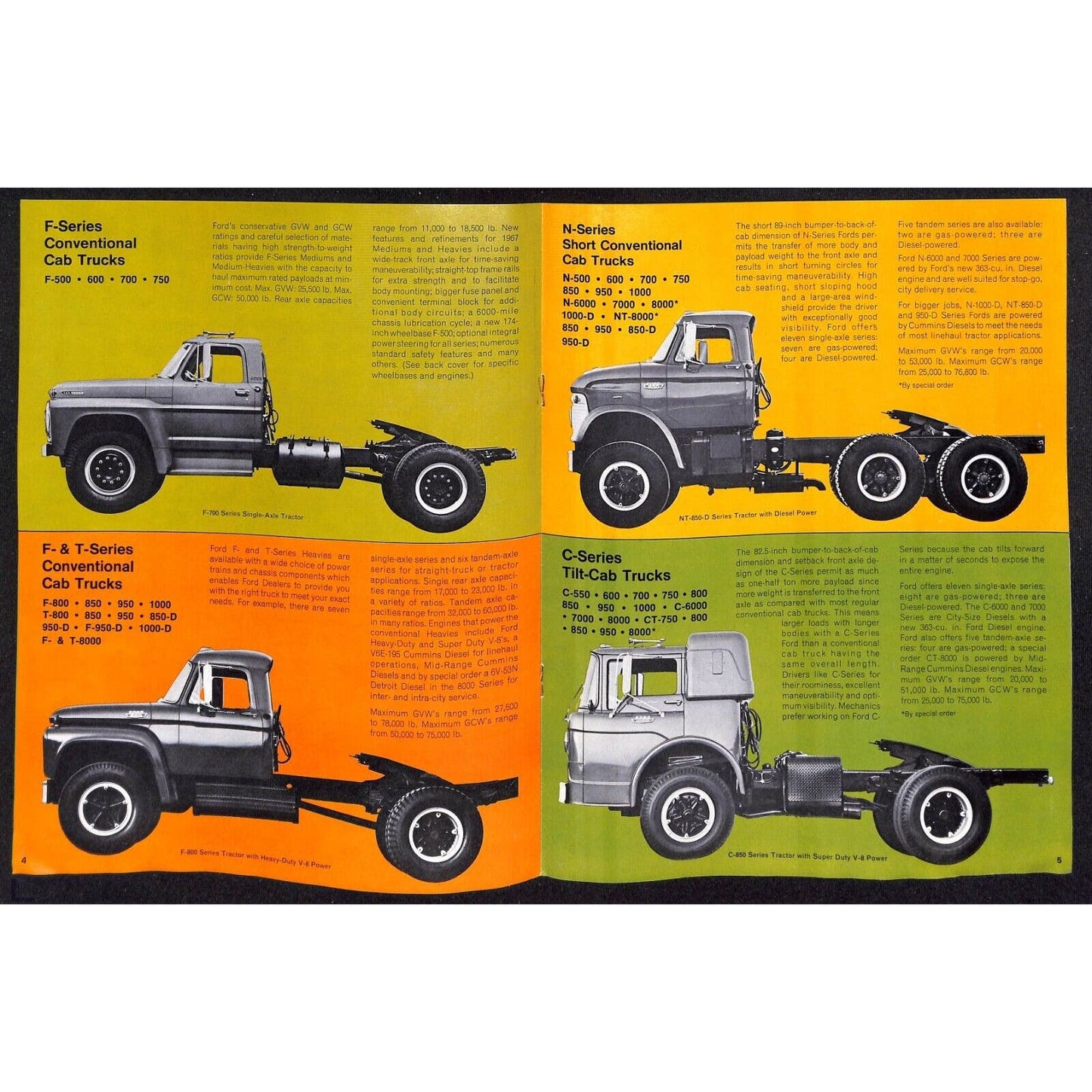1967 Ford Trucks and All-Purpose Utility Vehicles Brochure w/ Full Line 8pp VGC