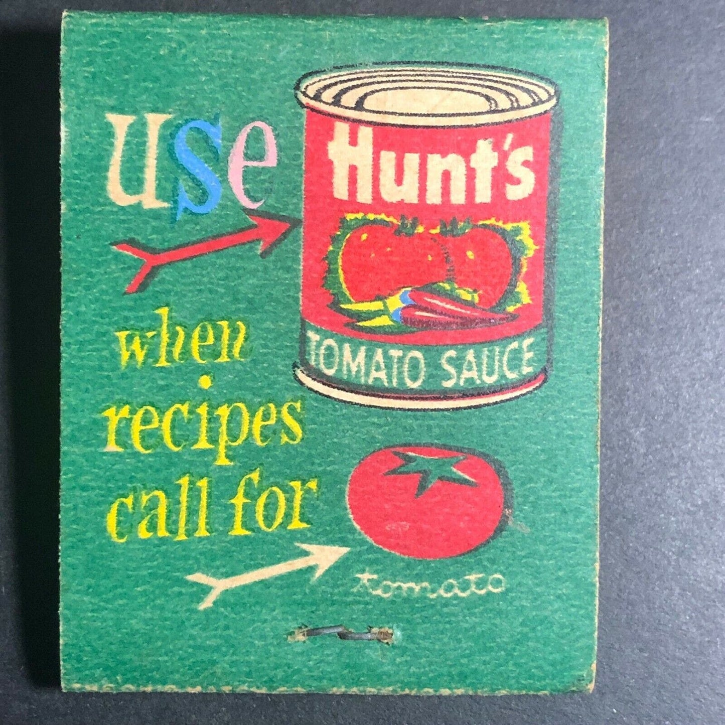 1960's Full Matchbook - Hunt's Tomato Sauce w/ 15 min. Meat Loaf Recipe