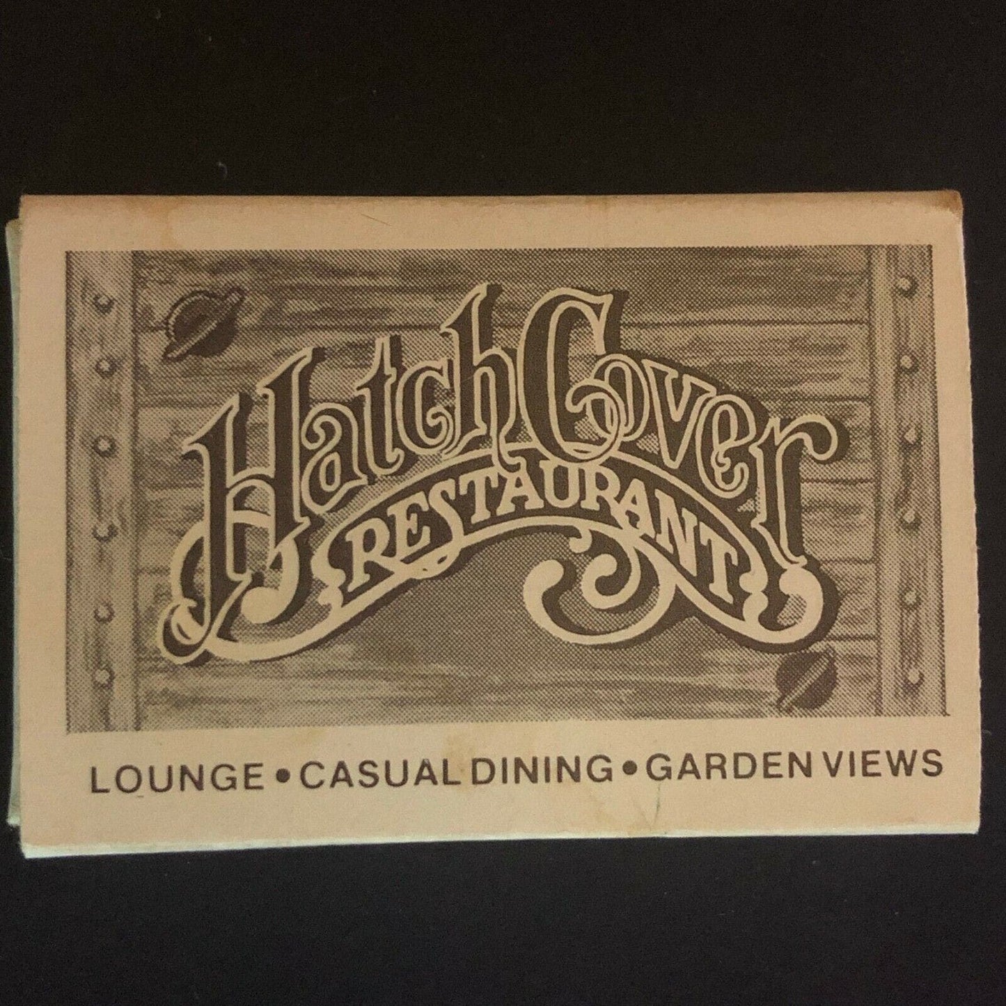 c1970's-80's Wooden Matchbox Matchbook "Hatch Cover Restaurant" Ft. Myers, FLA