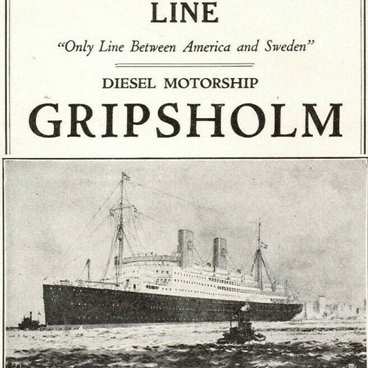 c1927 Swedish American Line "Gripsholm" Cruise Line Single Sheet Brochure VGC