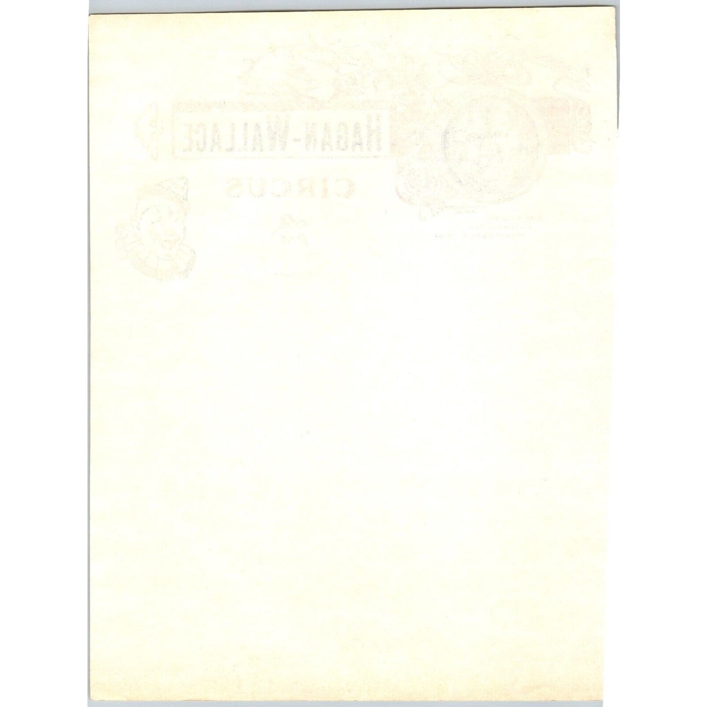 Hagan Wallace Circus Letterhead c1966 Mount Dora, FL Lion Clown Scarce