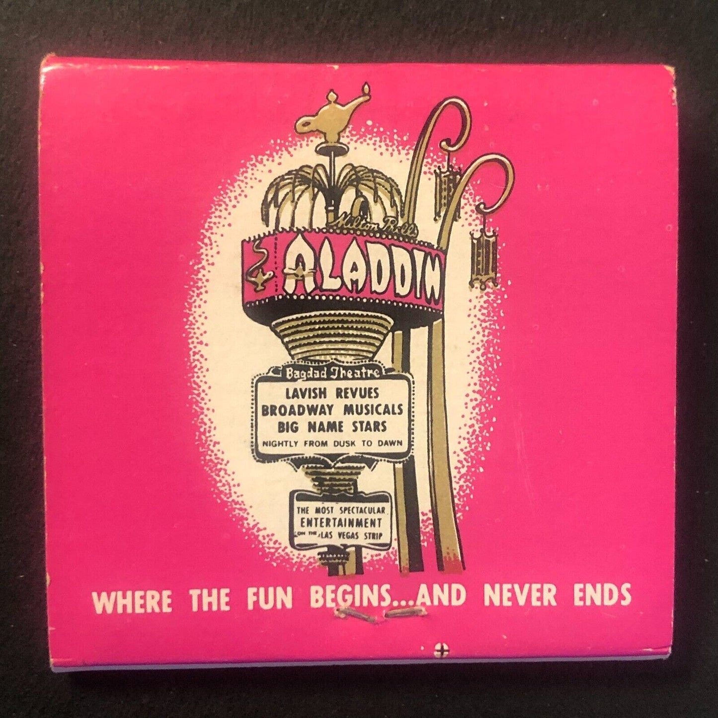 Aladdin Hotel and Casino Las Vegas Full Vintage Matchbook c1967-73 VGC Scarce