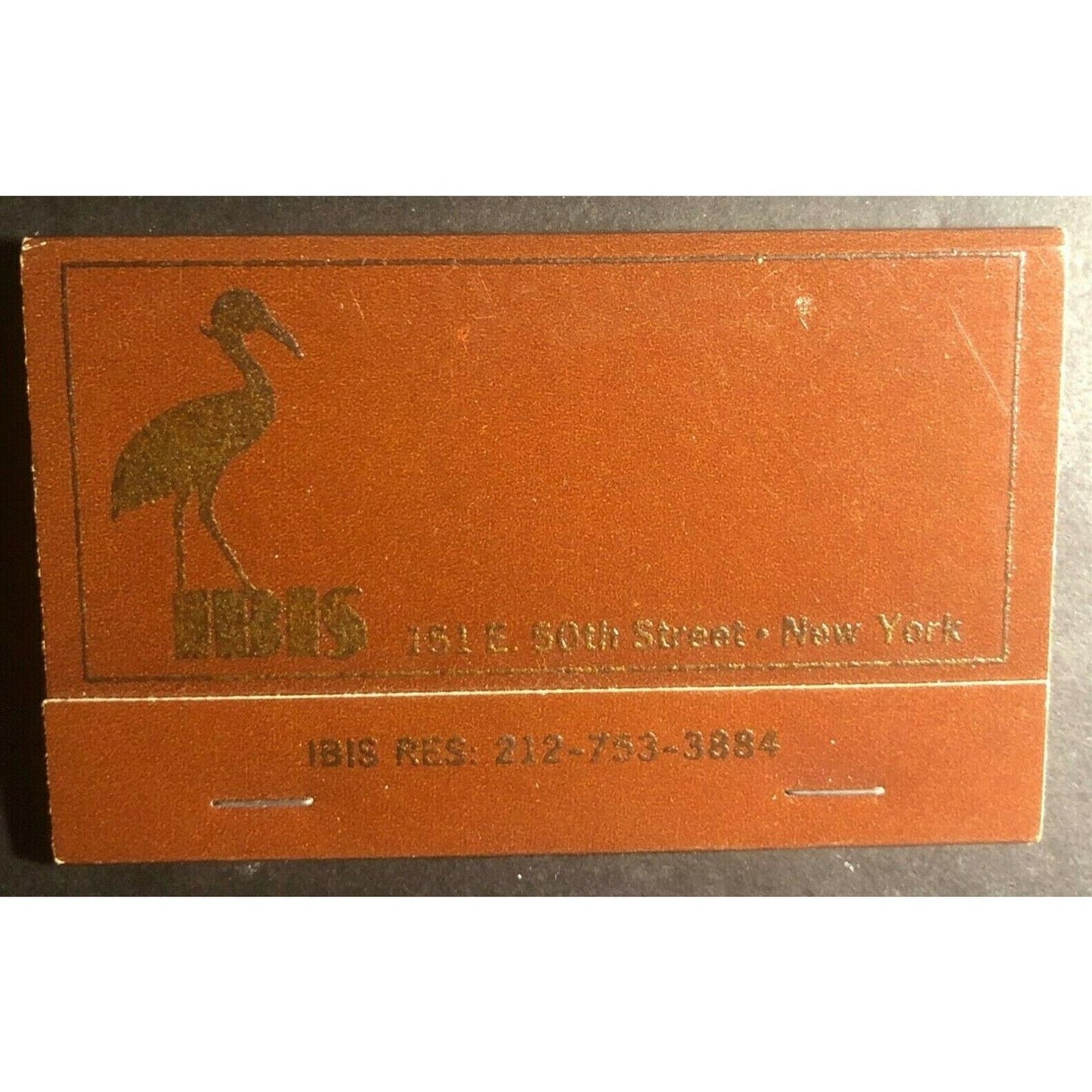 Vintage 1970's Full Matchbook Ibis Restaurant 151 E. 50th St NYC