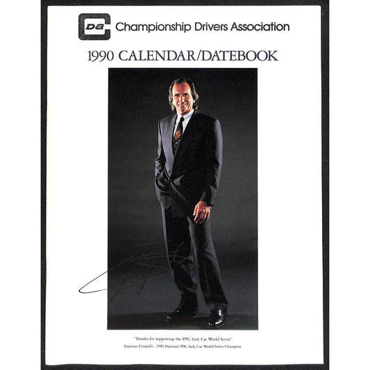 1990 Indy 500 PPG CDA Championship Drivers Assoc. Calendar w/ Emerson Fittipaldi