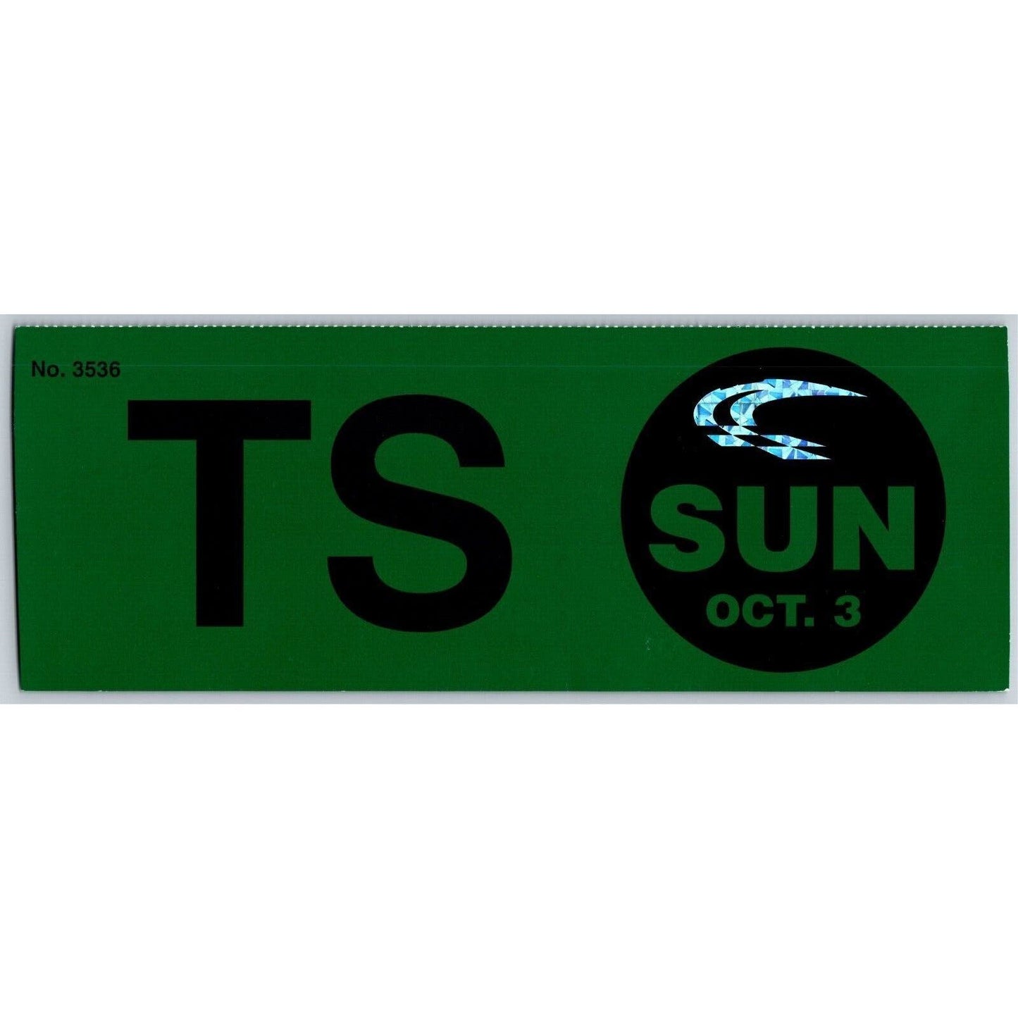 California Speedway "TS" Parking Tag - 3" x 8 3/4" VGC