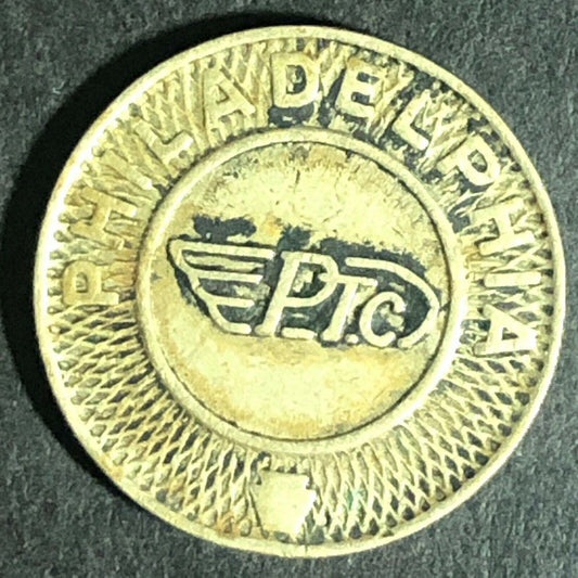 Brass G/F One Fare Transit Token Philadelphia Transportation Co. PTC 16mm (1873)