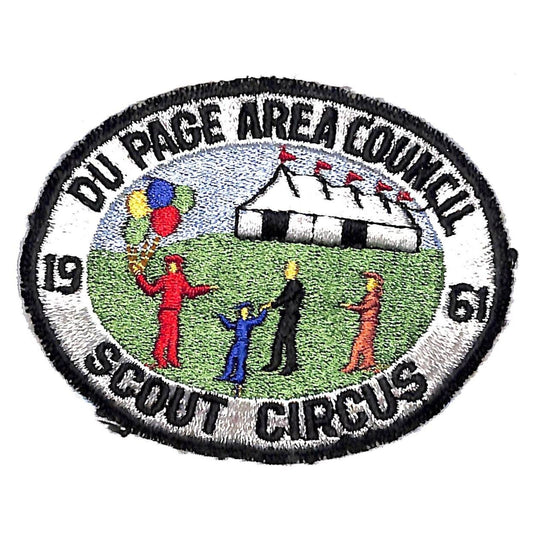 BSA Patch Du Page Area Council 1961 Scout Circus Big Top Balloons
