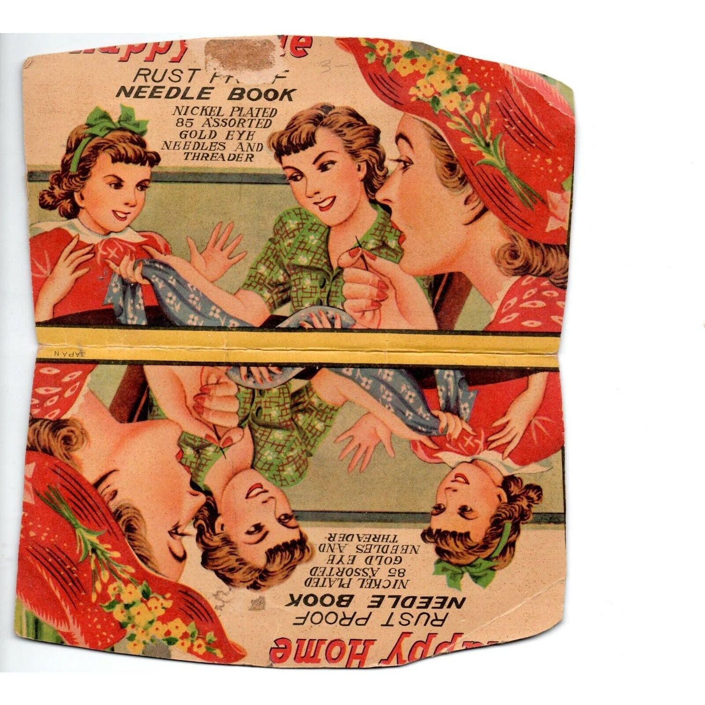 c1930's-40's Vintage Advertising Sewing Needle Book - "Happy Home"