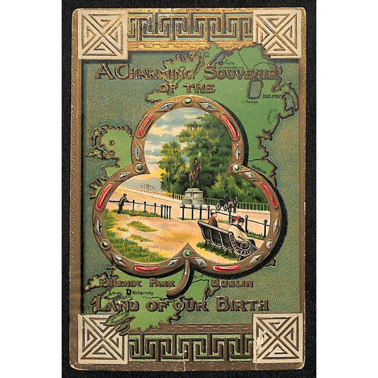 Ireland Postcard Phoenix Park Dublin Land of Our Birth Embossed PM 1911