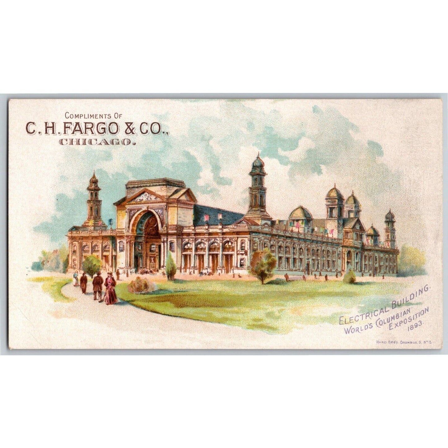 Large Scarce 1893 Chicago World's Fair Trade Card C. H. Fargo & Co. $2.50 Boot