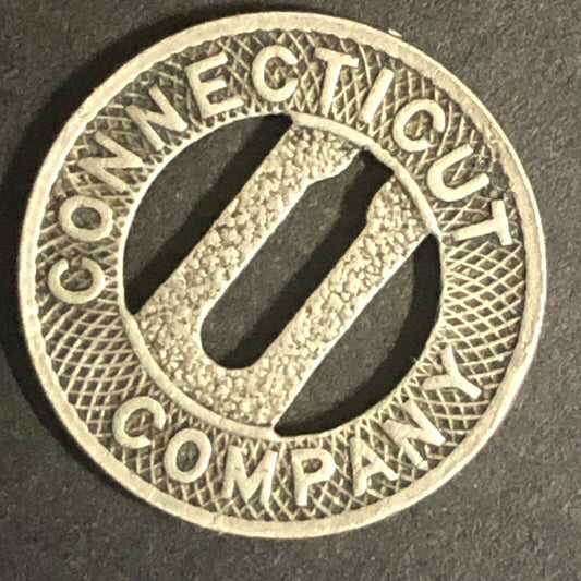 c1920-40's 16mm "Connecticut Company" G/F One Fare - Brass Transit Token - CT