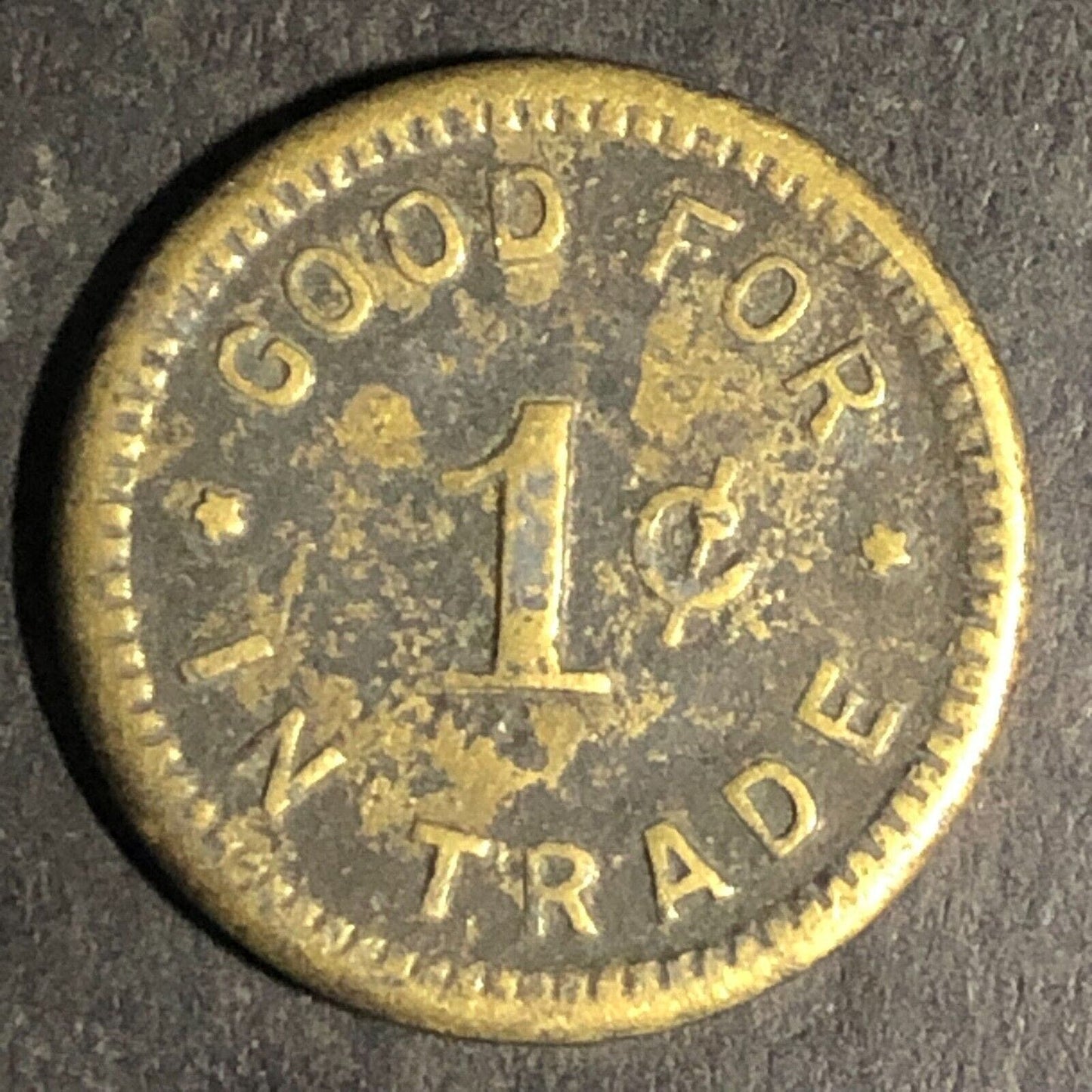 Early "Pastime" Yakima, WN. (Washington) Good For 1c In Trade Brass Token 19mm