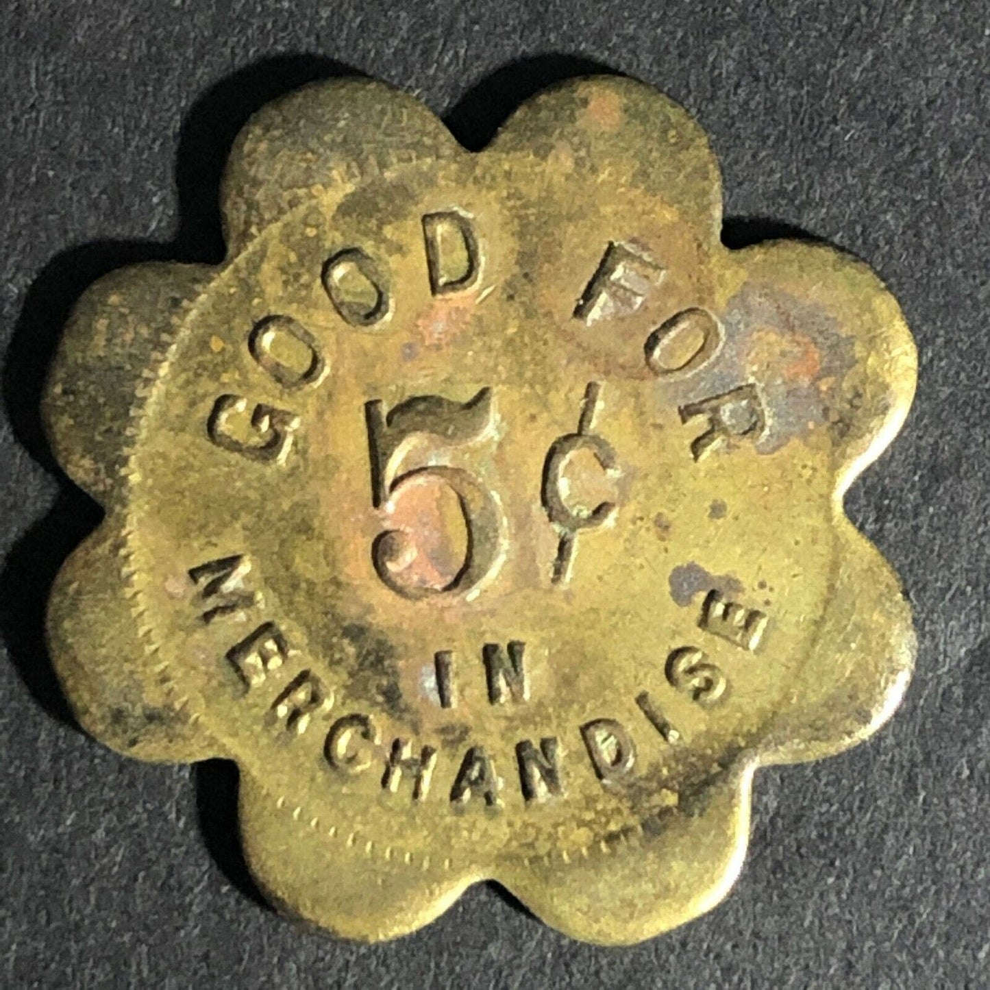 Sack's Bros (Gen Store) Jasper MN G/F 5c Brass Token 24mm c1930's-40's Scarce